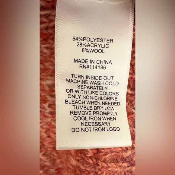 Frye and Co. Womens Long Sleeve Open Front Wool Blend Red Ombre Cardigan 3X  NWT - Picture 6 of 10